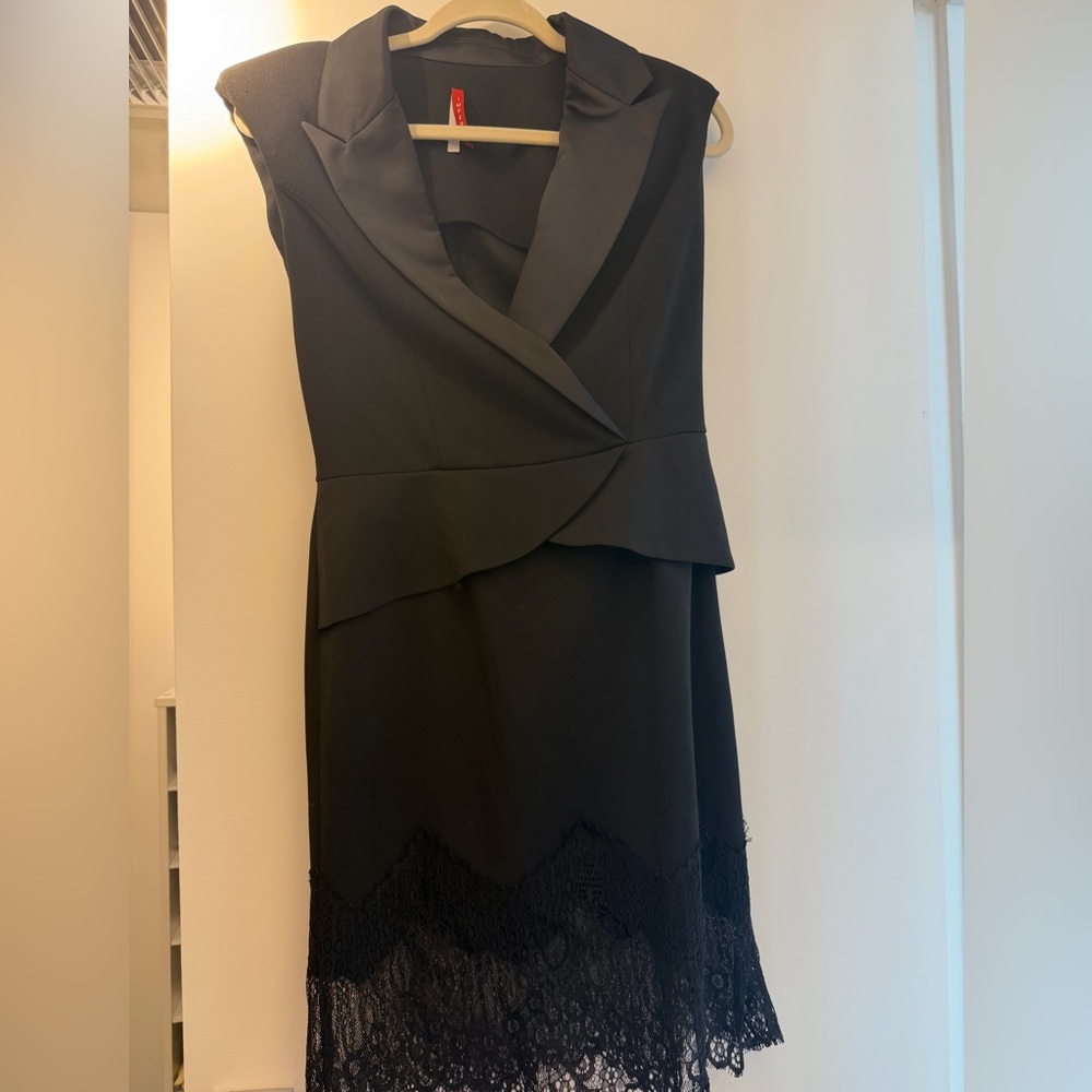 Black Lace-Hem Dress